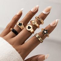 Retro Simple Circle Resin Fashion Popular Color Lady Joint Ring sku image 7