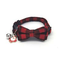 Weihnachten Plaid Haustierhalsband Glocke Bowknot Patch Katzenhalsband Hundehalsband Großhandel sku image 1