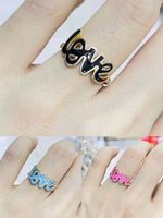 Korean Love Drop Oil Ring Opening Fashion Simple Couple Ring main image 3
