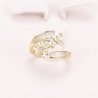 Daisy Open Fashion Inlaid Micro Zircon Index Finger Ring Design Simple Flower Jewelry main image 3