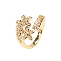 Daisy Open Fashion Inlaid Micro Zircon Index Finger Ring Design Simple Flower Jewelry main image 4