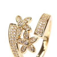Daisy Open Fashion Inlaid Micro Zircon Index Finger Ring Design Simple Flower Jewelry main image 5