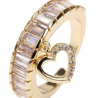 خاتم قلادة الحب المرصعة بالحجر الزركون تصميم المد الأنثوي الأوروبي والأمريكي main image 5
