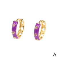 European And American New Style Dripping Color Zircon Copper Earrings Wholesale main image 4