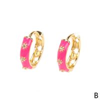 European And American New Style Dripping Color Zircon Copper Earrings Wholesale main image 5