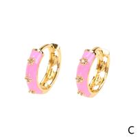 European And American New Style Dripping Color Zircon Copper Earrings Wholesale main image 6
