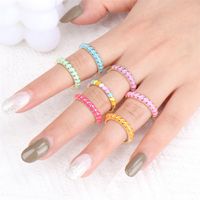 Color Dripping Twist Ring Creative Copper Plated Open Index Finger Ring main image 1
