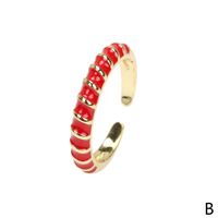 Color Dripping Twist Ring Creative Copper Plated Open Index Finger Ring main image 5