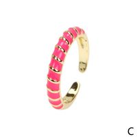 Color Dripping Twist Ring Creative Copper Plated Open Index Finger Ring main image 6