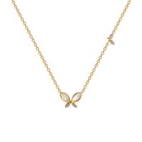 Titanstahl Halskette Weibliches Nischendesign Schmetterling Opal Anhänger Schlüsselbeinkette main image 5