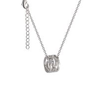 Korean Hollow Diamond Pendant Necklace Female Titanium Steel Clavicle Chain main image 5