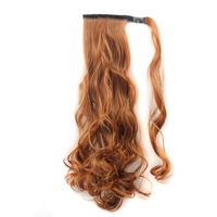 Long Curly Chemical Fiber Big Wave Hair Extension Piece Velcro Ponytail Wig Piece sku image 1