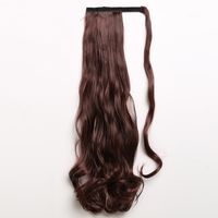 Long Curly Chemical Fiber Big Wave Hair Extension Piece Velcro Ponytail Wig Piece sku image 2