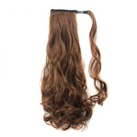 Long Curly Chemical Fiber Big Wave Hair Extension Piece Velcro Ponytail Wig Piece sku image 5