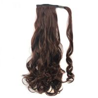 Long Curly Chemical Fiber Big Wave Hair Extension Piece Velcro Ponytail Wig Piece sku image 6