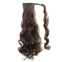 Long Curly Chemical Fiber Big Wave Hair Extension Piece Velcro Ponytail Wig Piece sku image 7