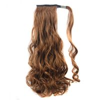 Long Curly Chemical Fiber Big Wave Hair Extension Piece Velcro Ponytail Wig Piece sku image 8
