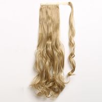 Long Curly Chemical Fiber Big Wave Hair Extension Piece Velcro Ponytail Wig Piece sku image 11