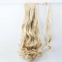 Long Curly Chemical Fiber Big Wave Hair Extension Piece Velcro Ponytail Wig Piece sku image 13