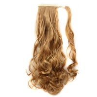 Long Curly Chemical Fiber Big Wave Hair Extension Piece Velcro Ponytail Wig Piece sku image 14