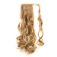 Long Curly Chemical Fiber Big Wave Hair Extension Piece Velcro Ponytail Wig Piece sku image 16