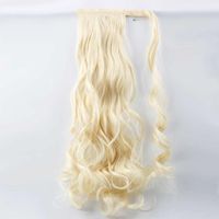 Long Curly Chemical Fiber Big Wave Hair Extension Piece Velcro Ponytail Wig Piece sku image 17