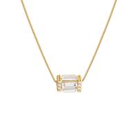 Korean Fashion Geometric Necklace Simple Niche Pendant Copper Necklace Wholesale main image 1