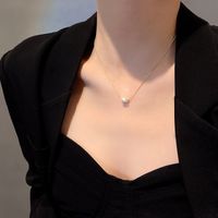 Korean Fashion Geometric Necklace Simple Niche Pendant Copper Necklace Wholesale main image 6