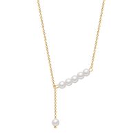 Simple Pearl Titanium Steel Necklace Trend Pendant Design Light Luxury Clavicle Chain main image 2