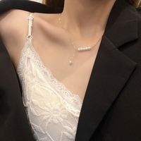 Simple Pearl Titanium Steel Necklace Trend Pendant Design Light Luxury Clavicle Chain main image 4