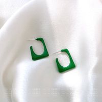 Korean Dripping Oil Geometric Autumn And Winter New Green Earrings main image 3
