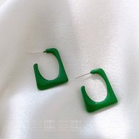Korean Dripping Oil Geometric Autumn And Winter New Green Earrings main image 5