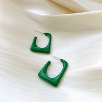 Korean Dripping Oil Geometric Autumn And Winter New Green Earrings main image 6