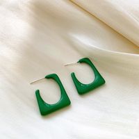 Korean Dripping Oil Geometric Autumn And Winter New Green Earrings sku image 1