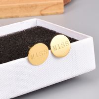 Wholesale 18k Gold Round Missing Letter Earrings Fashion 18k Gold Plated Stud Earrings main image 3