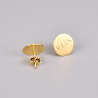 Wholesale 18k Gold Round Missing Letter Earrings Fashion 18k Gold Plated Stud Earrings main image 4
