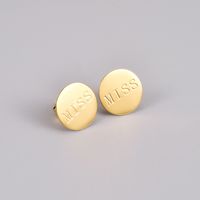 Wholesale 18k Gold Round Missing Letter Earrings Fashion 18k Gold Plated Stud Earrings main image 5