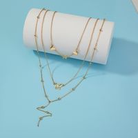Modische Metallschmetterling-stapelhalskette Mehrschichtige Halskette main image 1