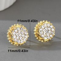 European And American Simple Rhinestone Round Earrings main image 5