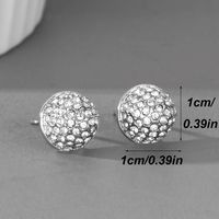 European And American New Geometric Disc Inlaid Stone Earrings main image 4