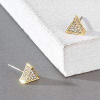 European And American Small Triangle Rhinestone Earrings main image 3