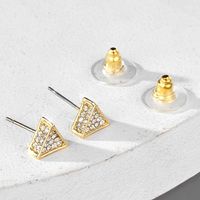 European And American Small Triangle Rhinestone Earrings main image 5