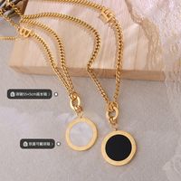 Long Fashion Black White Double-sided Pendant Sweater Chain  New Jewelry main image 3