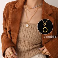 Long Fashion Black White Double-sided Pendant Sweater Chain  New Jewelry main image 5