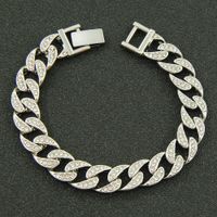 European And American Hip-hop Full Diamond Cuban Chain Bracelet Wholesale main image 4