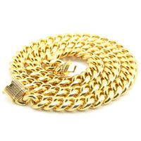 Europe And America Large Gold Chain Grinding Cuban Chain Leading Buckle Hip-hop Necklace main image 3
