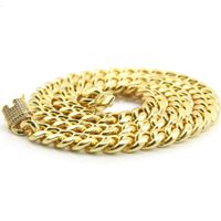 Europe And America Large Gold Chain Grinding Cuban Chain Leading Buckle Hip-hop Necklace main image 5