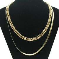 Fashion Double-layer Cuban Chain Necklace Accessories Pendant main image 1