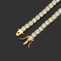 Retro Inlaid Zircon Tennis Chain Copper Bracelet main image 5