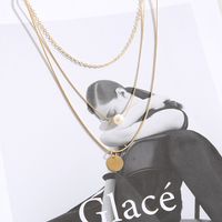 Multi-layer Metal Artificial Pearl Necklace Creative Simple Sweater Chain Jewelry main image 3